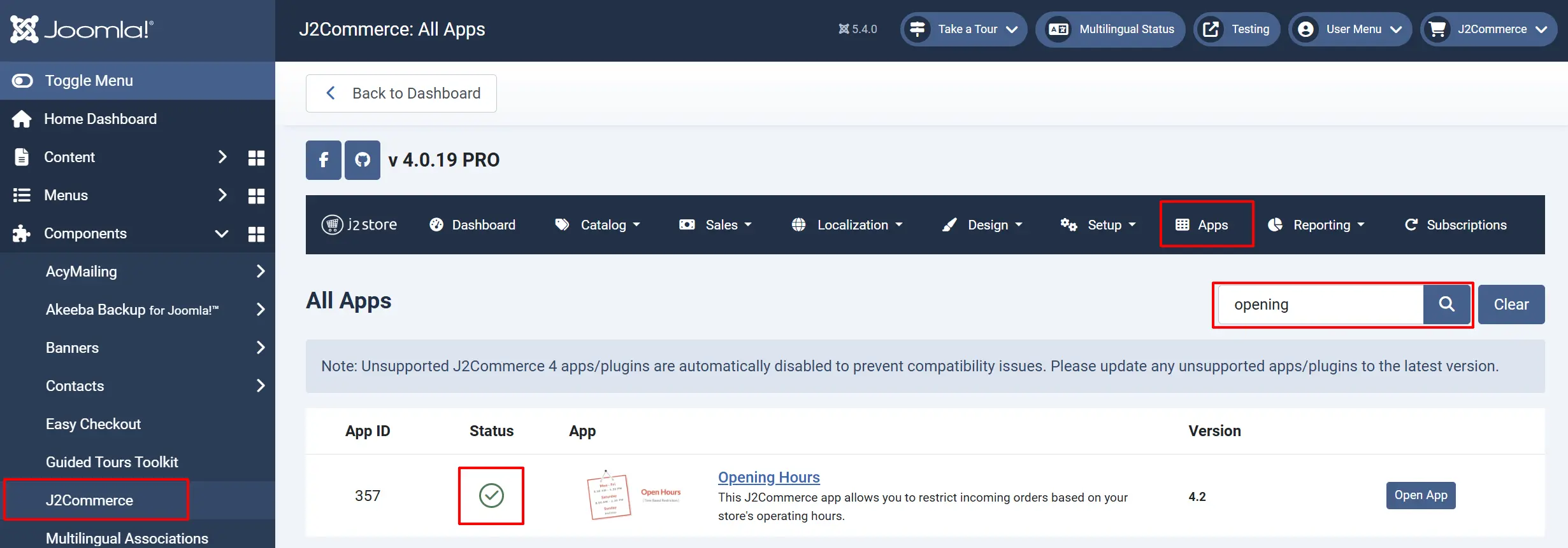 Enable custom tab app