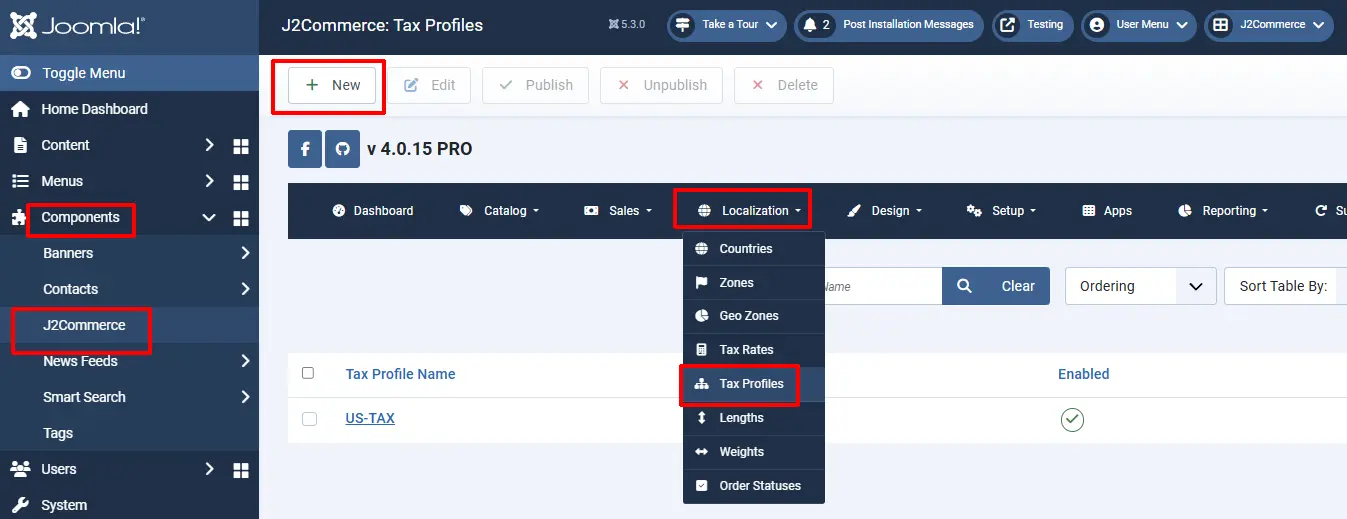 Tax Profile Setup