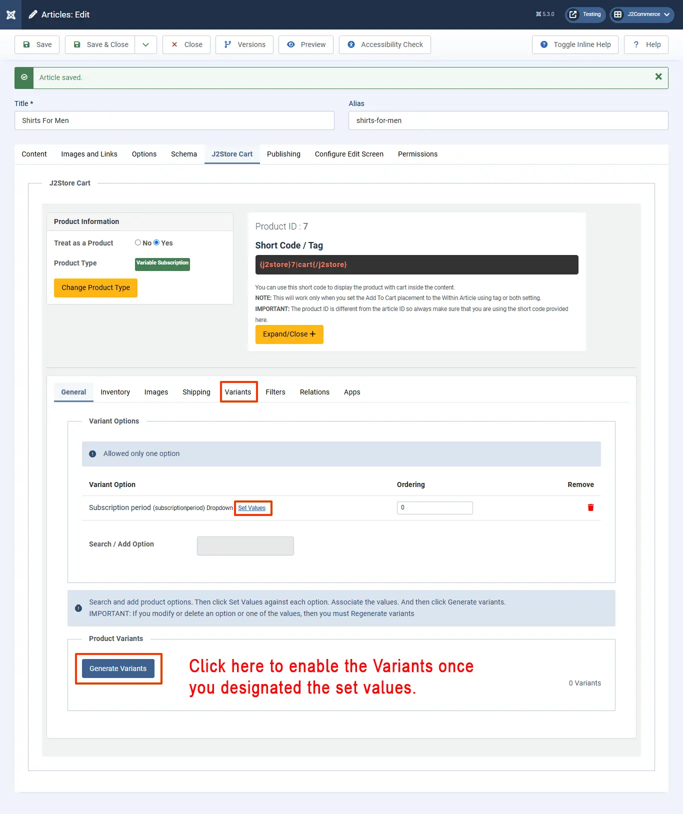 Creating subscription based products | J2Commerce Documentation
